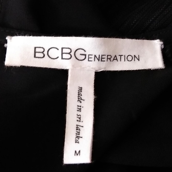 BCBGeneraton Womens SZ Medium Black Shift Dress Sleeveless Oversized Sheer Top - Picture 6 of 8